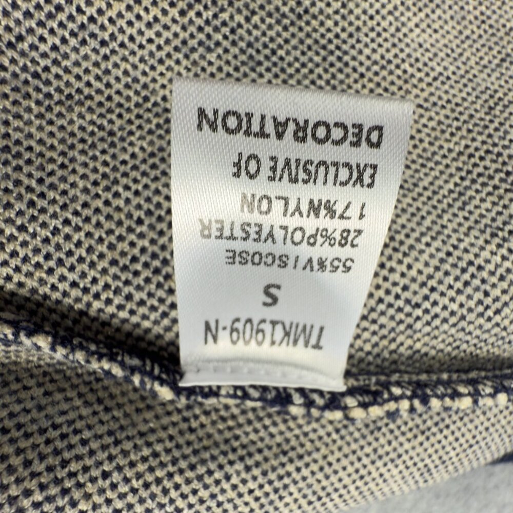 THML Colorblock Turtleneck Poncho Navy Cream Black Knit NWT Size Small - Picture 8 of 12